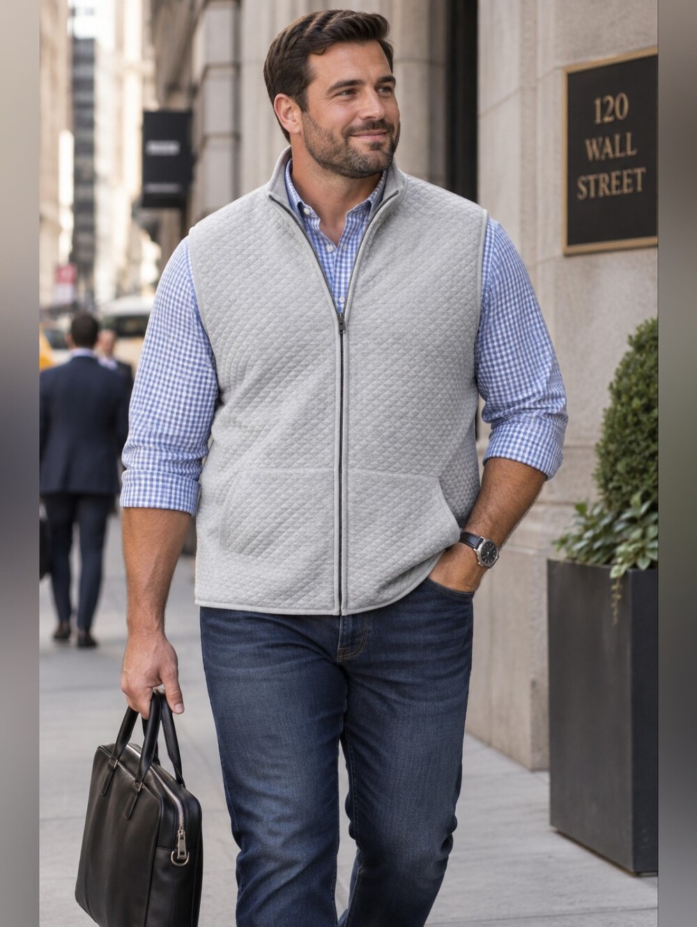 Rhone Gramercy Full Zip Quilted Vest in Gray Preppy Quiet Luxury Men's XL NWT